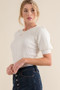 And The Why Puffed Half Sleeve Rib Basic Bodysuit