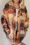 Double Take Button Up Plaid Fleece Shacket with Pockets