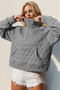 Double Take Half Zip Long Sleeve Quilted Sweatshirt with Pocket