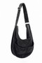 Faux Suede Hobo Bag With Dual Exterior Slip Pockets 