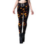 Halloween Carnival Night Horror Skull Spider Web Print Tight Fitting Basic Pants Women