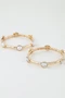 Pearl Stone Charm Cuff Bracelet 