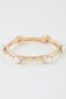 Pearl Stone Charm Cuff Bracelet 
