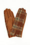 Vintage Tweed Pattern Mixed Texture Touchscreen Gloves 