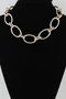 Indented Hoop Chain Statement Necklace 