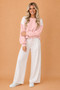 Polka Dot Patchwork Crop Sweatshirt & Pants Set