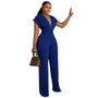 Solid Color Slim Women's Deep V Sexy Fashion Casual Jumpsuit