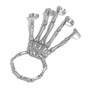 （2pcs）Jewelry Fashion Style Punk Skull Bone Versatile Five Finger Adjustable Ring Bracelet