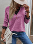 Fall/Winter Women'S Patchwork Knitting Shirt Top T-Shirt