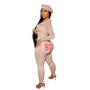 Women'S Letter Print Casual Long Sleeve Two Piece Pants Set