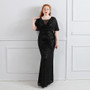 Elegant V-Neck Solid Sequin Plus Size Beauty Long Formal Party Evening Dress