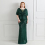 Elegant V-Neck Solid Sequin Plus Size Beauty Long Formal Party Evening Dress