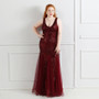 Elegant U-Neck Sleeveless Sequin Plus Size Beauty Long Formal Party Evening Dress