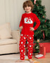 Christmas Red Snowman Christmas Long Sleeve Top+Pant Pajamas Two Piece