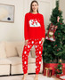 Christmas Red Snowman Christmas Long Sleeve Top+Pant Pajamas Two Piece