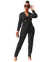 Women Fall/Winter Turndown Collar Blazer + Pants Two-Piece Set