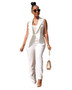 Women's Office Two Piece Vest Blazer and Pants Career Suit Summer