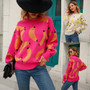 Autumn/Winter Sweater Print Pullover Sweater Plus Size Women's Knitting Sweater