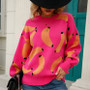 Autumn/Winter Sweater Print Pullover Sweater Plus Size Women's Knitting Sweater