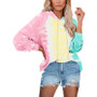 Fall Winter Women's Hoodies Tie Dye Ombre Hooded Loose Top