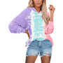 Fall Winter Women's Hoodies Tie Dye Ombre Hooded Loose Top