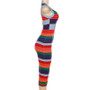 Women Fall Sleeveless Contrast Plaid Bodycon Knitting Dress