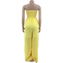 Women's Fashion Sexy Pleated Strapless Sleeveless Jumpsuit