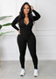 Women Fall Zip Long Sleeve Sports Jumpsuit