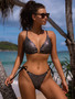 Summer Sexy Bling Bling Lace-Up Two Piece Bikini Swimsuit