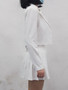 Women's White Short Pleated Skirt Suit