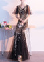 Women Gold Ladies Long Sequins Evening Dress Banquet Mermaid Dress