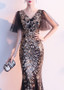 Women Gold Ladies Long Sequins Evening Dress Banquet Mermaid Dress