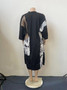 Plus Size Women Patchwork Mesh Long Sleeve Robe