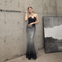 Long Formal Party Slim Fit Fishtail Dress Elegant Sequin Mermaid Evening Party Dress