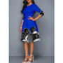 Women'S Summer Print Half Sleeve Midi A-Line Plus Size Dress