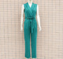 Spring/Summer Sexy Turndown Collar Sleeveless Bodysuit Slim Fashion Professional Jumpsuit