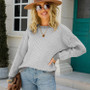 WomenBasic Round Neck Long Sleeve Striped Sweater