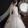 Womens Off Shoulder Dream Fit Half-Sleeve Lace Bridal Wedding Dress