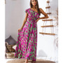 Women Summer Sexy Off the Shoulder Print Maxi Dress