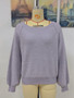 Women Fall Winter Long Sleeve Round Neck Loose Solid Sweater