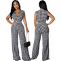 Sexy Fashion Digital Print V-Neck Women's Jumpsuit