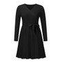 Autumn And Winter Sweater Dress Sexy V-Neck Pleated Knitting Short A-Line Dress