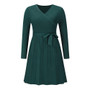 Autumn And Winter Sweater Dress Sexy V-Neck Pleated Knitting Short A-Line Dress