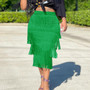 Summer women's dress fringed fashion flowy skirt midi skirt