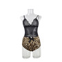 Summer Sexy Pajamas Home Clothes Print Nightgown Simulation Leopard Print Bathrobe Three Piece Set