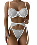 Lingerie Three-Piece Summer Bikini Exotic Temptation See-Through Embroidered Mesh Bikini Lingerie Set