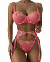 Lingerie Three-Piece Summer Bikini Exotic Temptation See-Through Embroidered Mesh Bikini Lingerie Set