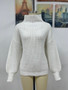 autumn winter Women solid color turtleneck long sleeve sweater