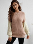 Plus Size Fall/Winter Women Round Neck Long Sleeve Striped Loose Sweater