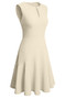 Summer Women's Elegant Sleeveless Career Mid Waist Dress